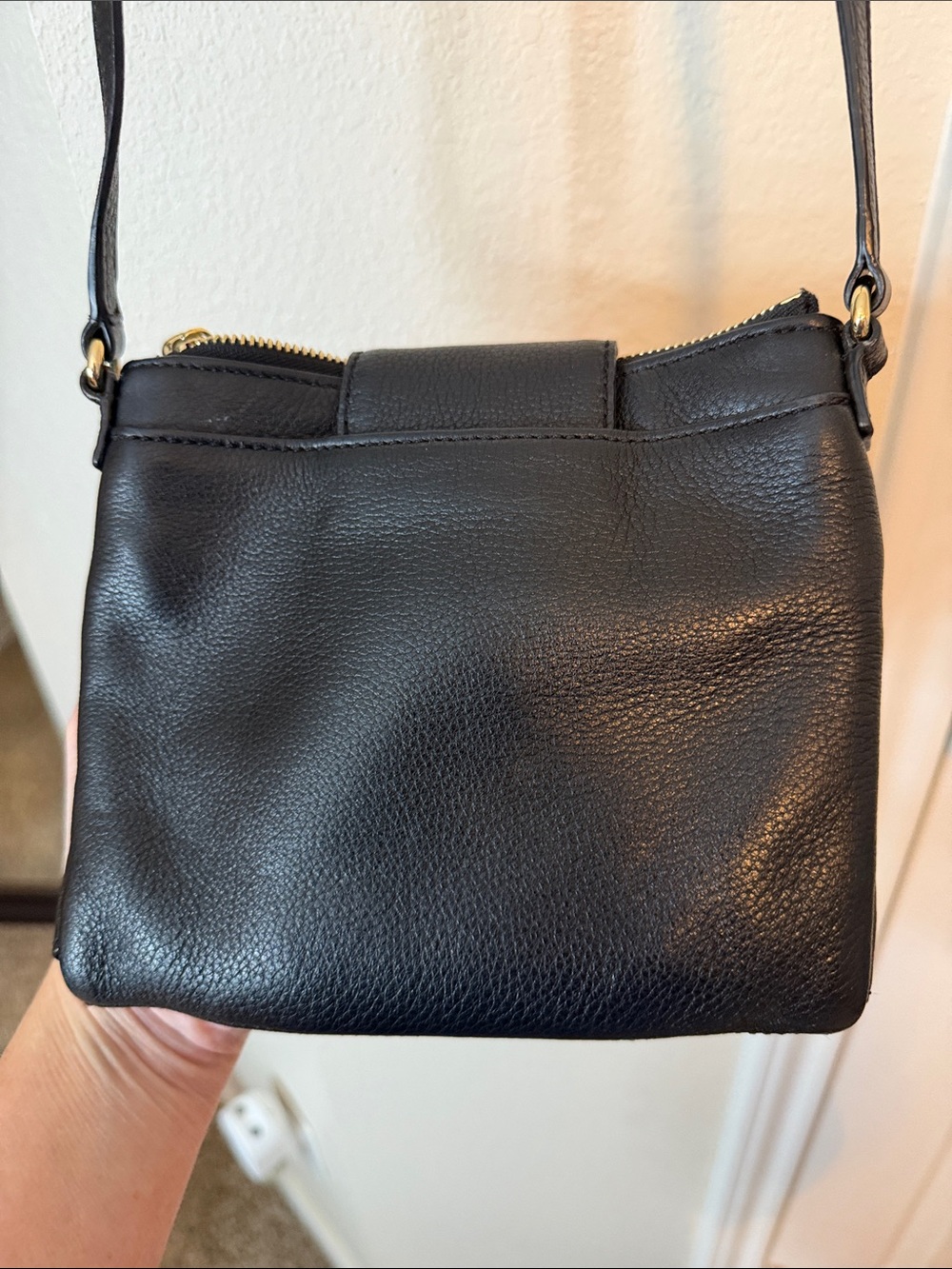 Michael Kors Black Leather Crossbody with Gold Accents - Picture 7 of 9